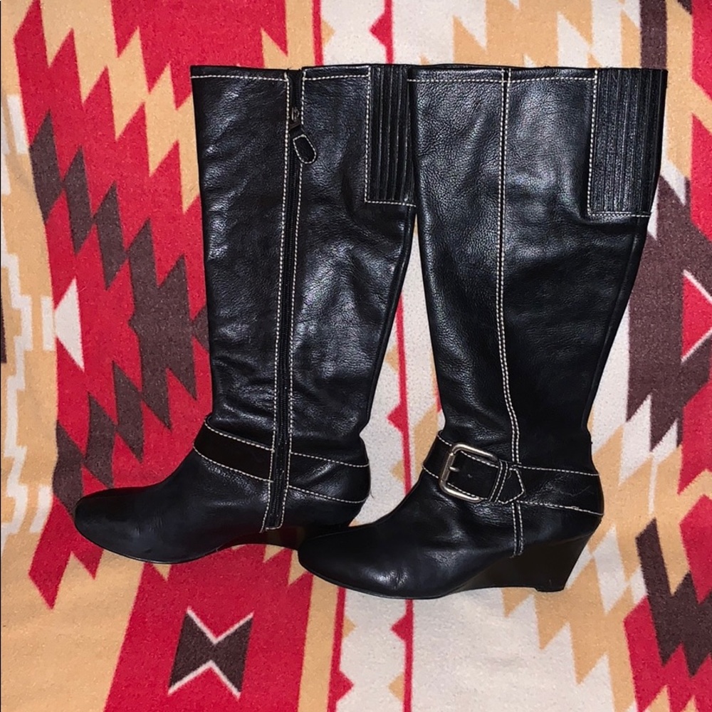 Black fossil tall boots